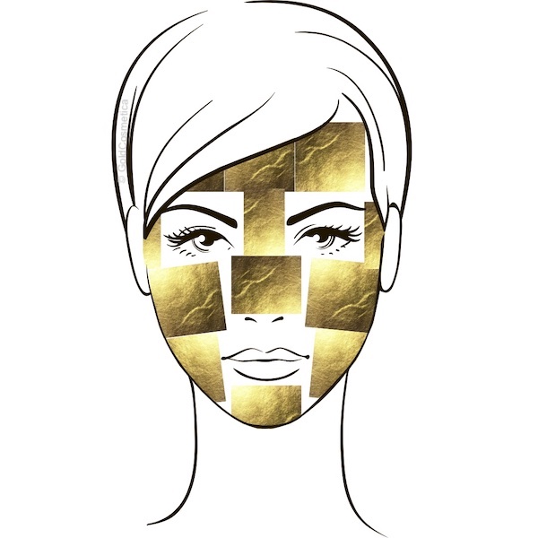 GoldCosmetica Gesicht mit 12 Blatt Gold