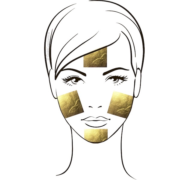 GoldCosmetica Gesicht mit 4 Blatt Gold