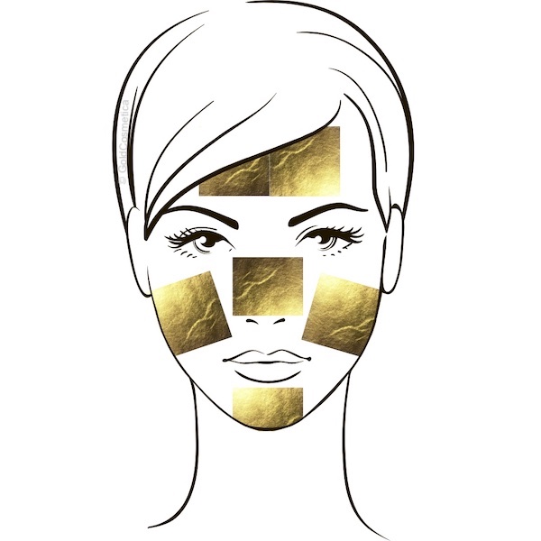 GoldCosmetica Gesicht mit 6 Blatt Gold