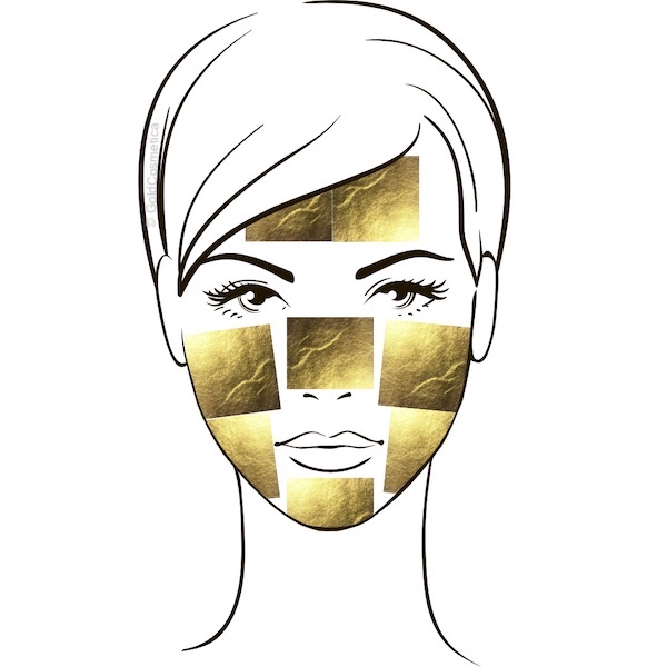 GoldCosmetica Gesicht mit 8 Blatt Gold